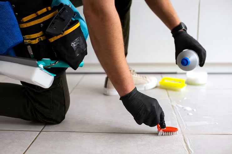 Baking soda for grease removal