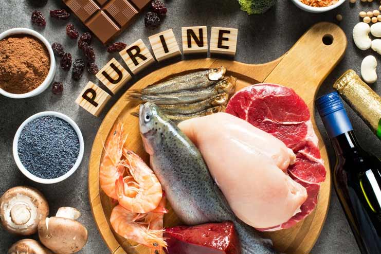 Foods that include purines are