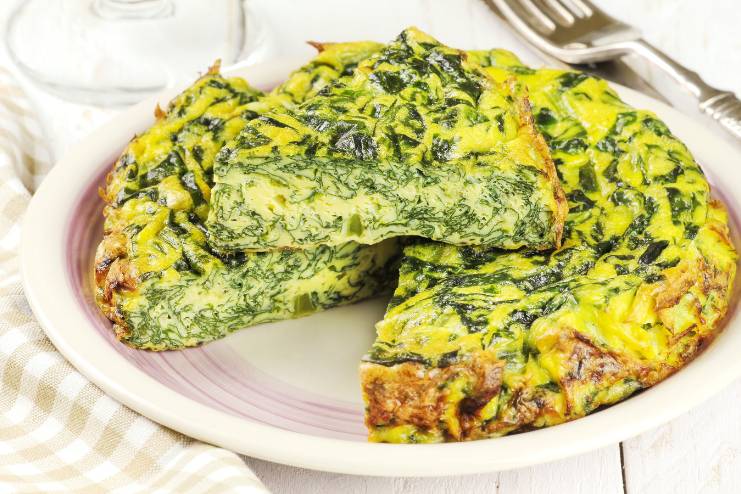 Baby Malabar spinach omelet