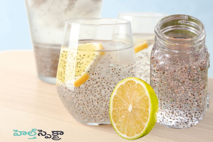 Chia seeds with water and lemon juice
