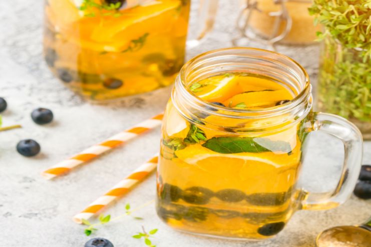 Orange, Blueberry Detox Water