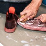 Cleaning shoes after rain