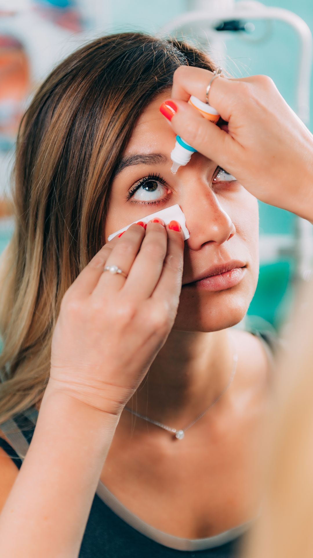 Use eye drops if necessary