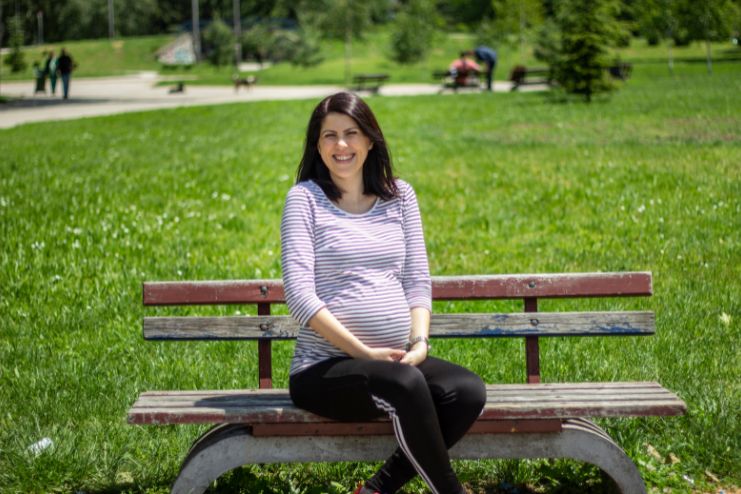 A woman will be happy and glowing all the time